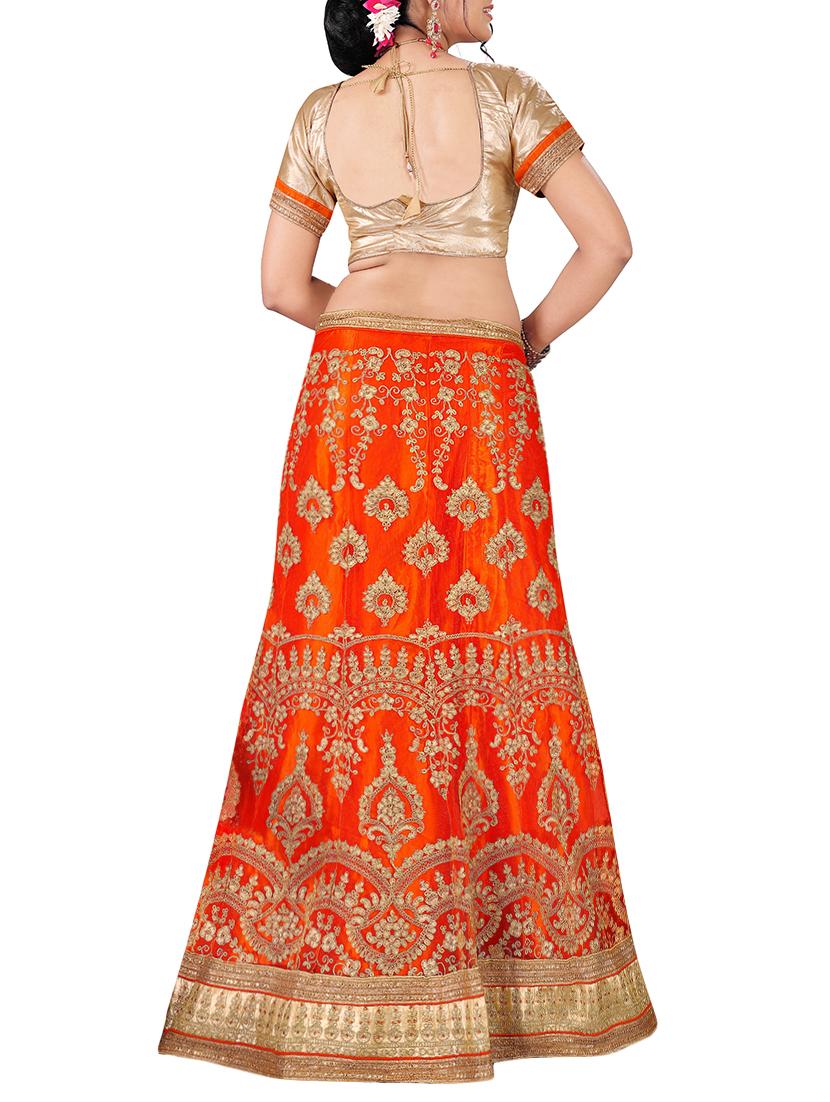 Embroidered a-line lehenga - 16063336 - Zoom Image - 2