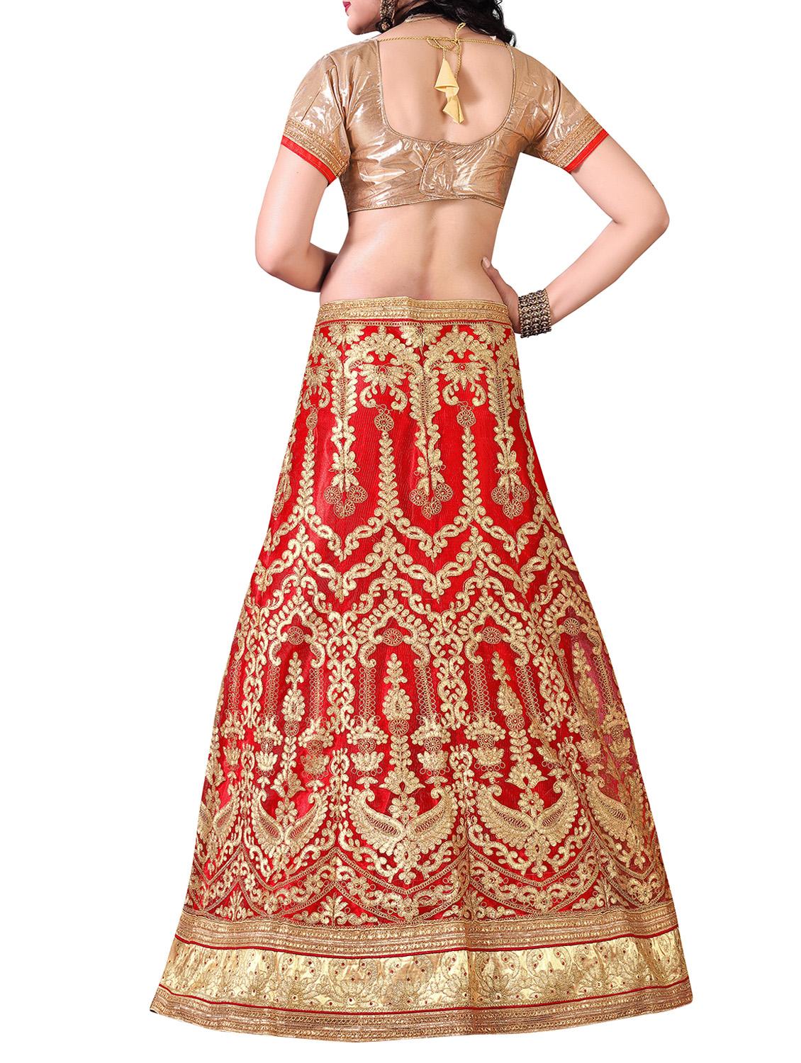 Embroidered a-line lehenga - 16063339 - Zoom Image - 2