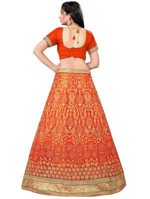 embroidered a-line lehenga - 16063344 - Standard Image - 2