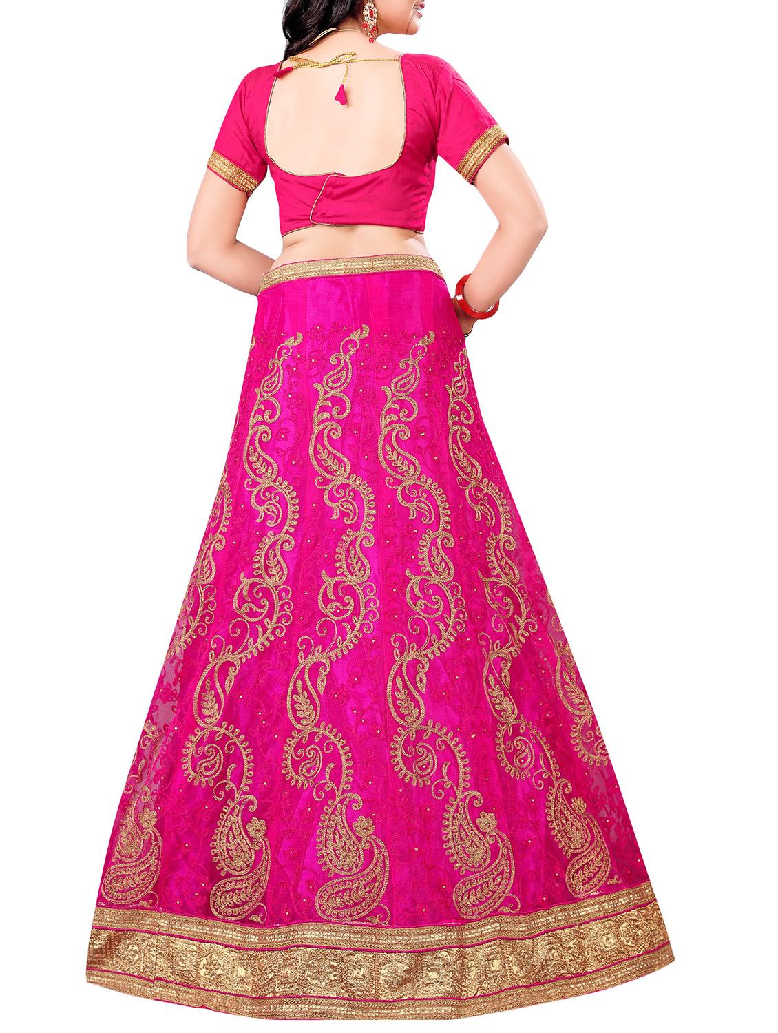 Embroidered a-line lehenga - 16063357 - Zoom Image - 2