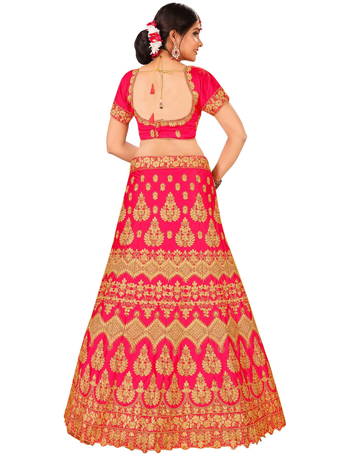 embroidered a-line lehenga - 16063365 - Zoom Image - 2