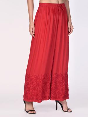 chikankari flared palazzo - 16063439 - Standard Image - 2