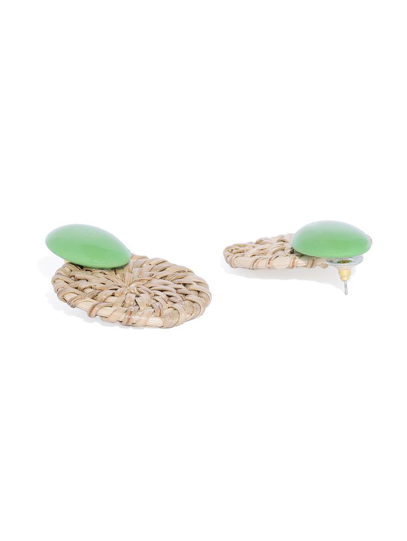 green metal studs earring - 16063574 - Zoom Image - 2