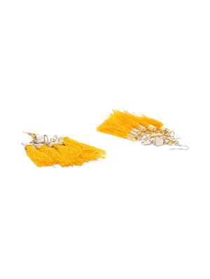 yellow metal drop earring - 16063593 - Standard Image - 2