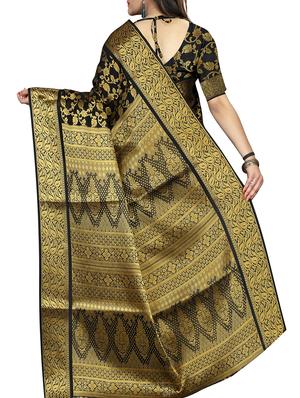 ethnic zari motif banarasi saree with blouse - 16064056 - Standard Image - 2