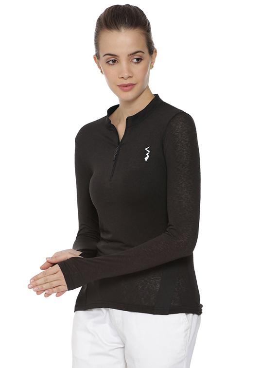 zipper detail solid tee - 16064369 - Zoom Image - 2