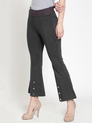 metallic buttoned bootcut trouser - 16064637 - Standard Image - 2