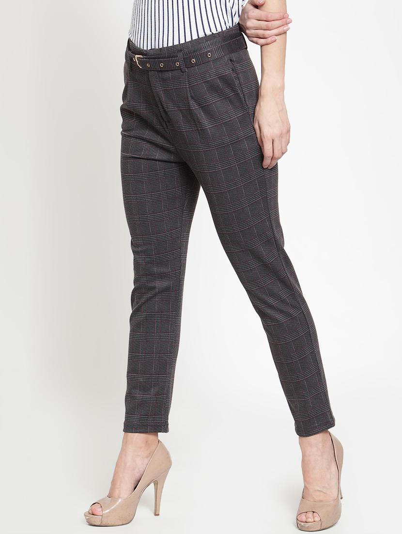 pleated checkered trouser - 16064639 - Zoom Image - 2