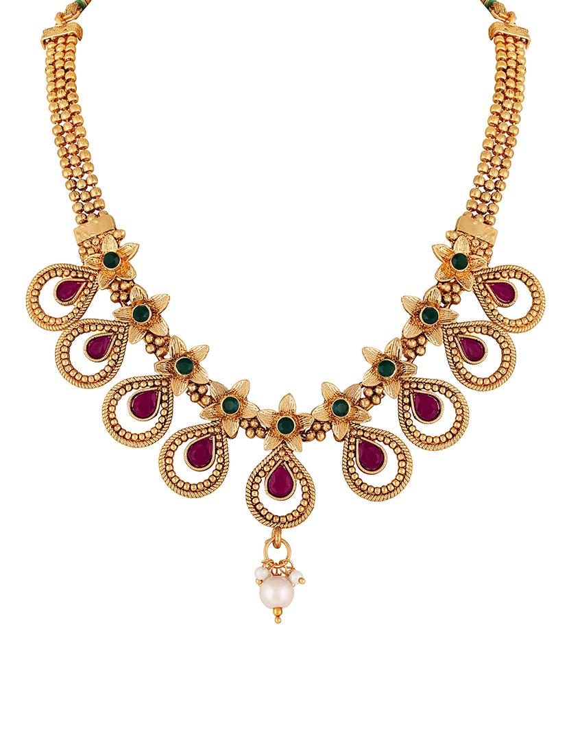 gold zinc choker necklace - 16064720 - Zoom Image - 2