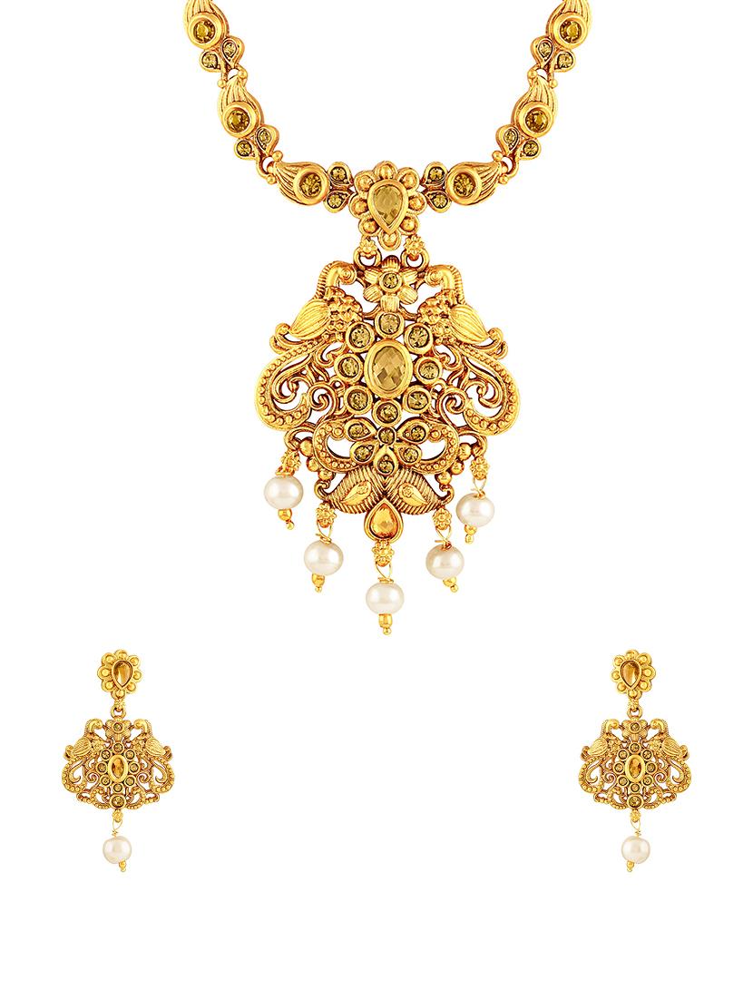 gold zinc statement necklace - 16064750 - Zoom Image - 2