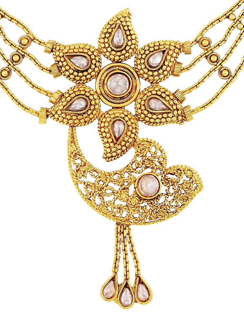 gold brass statement necklace - 16064797 - Zoom Image - 2