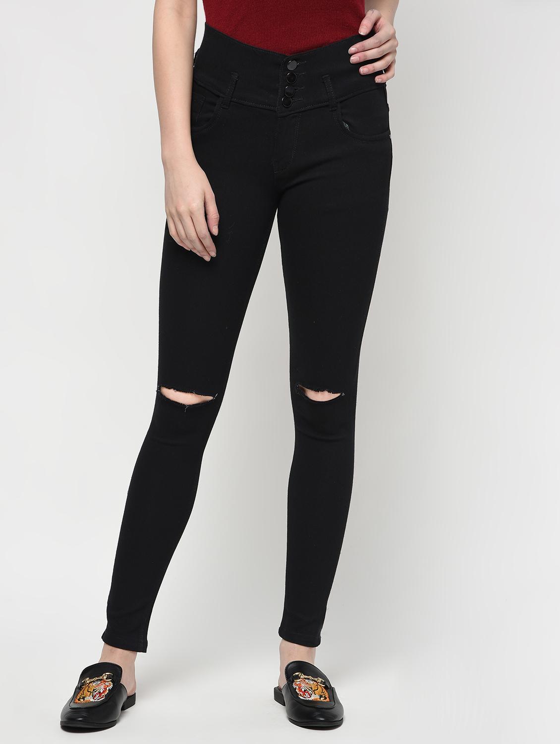knee slit skinny fit jeans - 16065149 - Zoom Image - 2