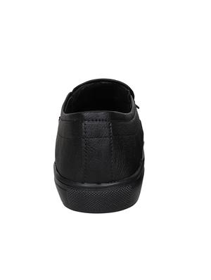 black leatherette casual slip ons - 16065510 - Standard Image - 2