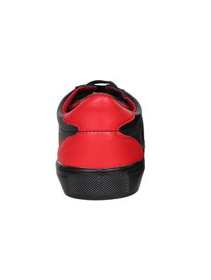 black leatherette lace up sneakers - 16065512 - Standard Image - 2