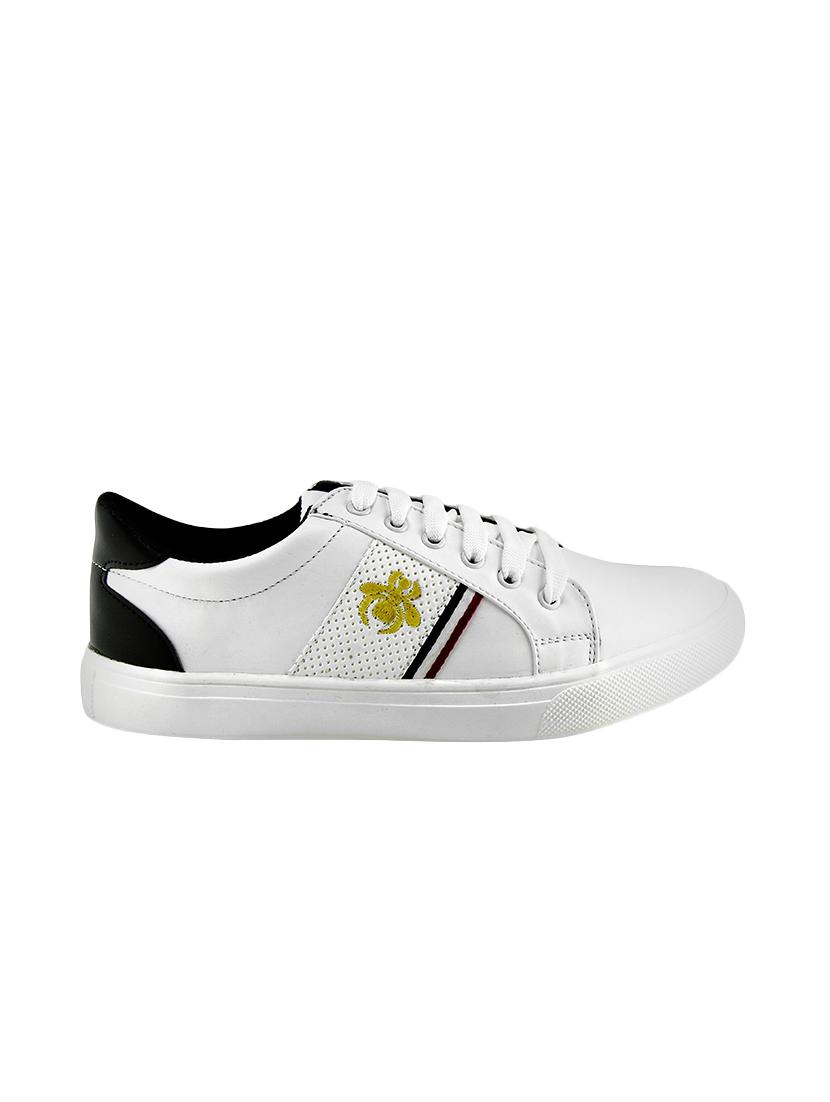 black leatherette lace up sneakers - 16065514 - Zoom Image - 2