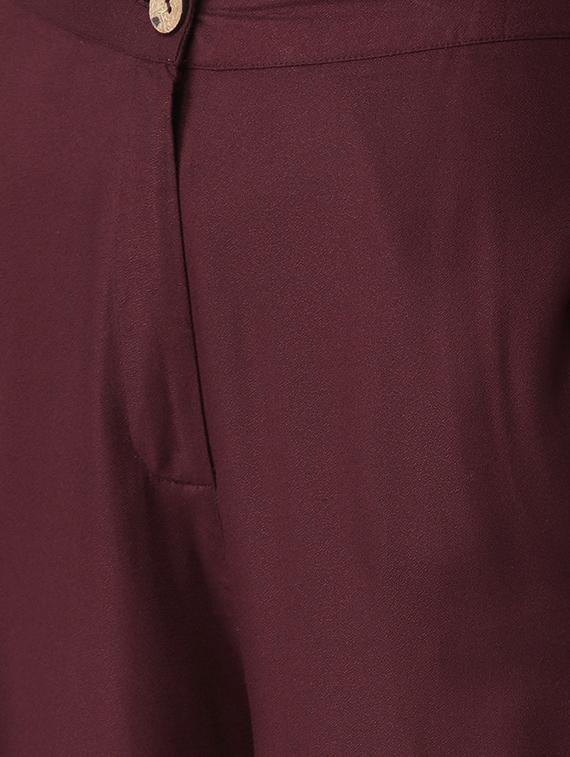 button detail wide leg culottes - 16065519 - Zoom Image - 5