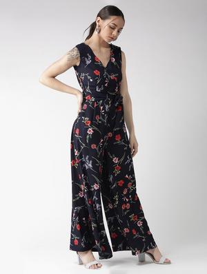 tie-knot floral flared jumpsuit - 16065546 - Standard Image - 2