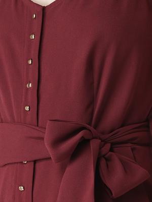 tie-knot wide leg button detail jumpsuit - 16065549 - Standard Image - 5