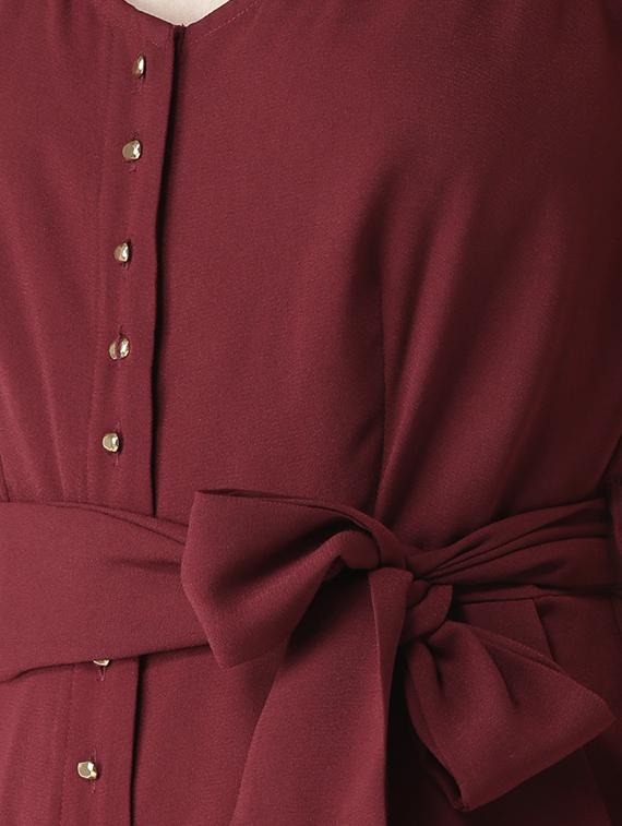 tie-knot wide leg button detail jumpsuit - 16065549 - Zoom Image - 5