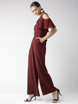 wide leg cold shoulder jumpsuit - 16065550 - Standard Image - 2