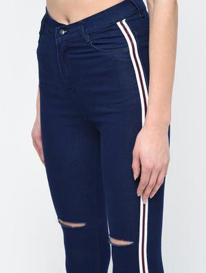 knee slit high rise jeans - 16065950 - Standard Image - 5