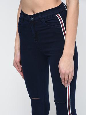 knee slit side taped jeans - 16065982 - Standard Image - 5
