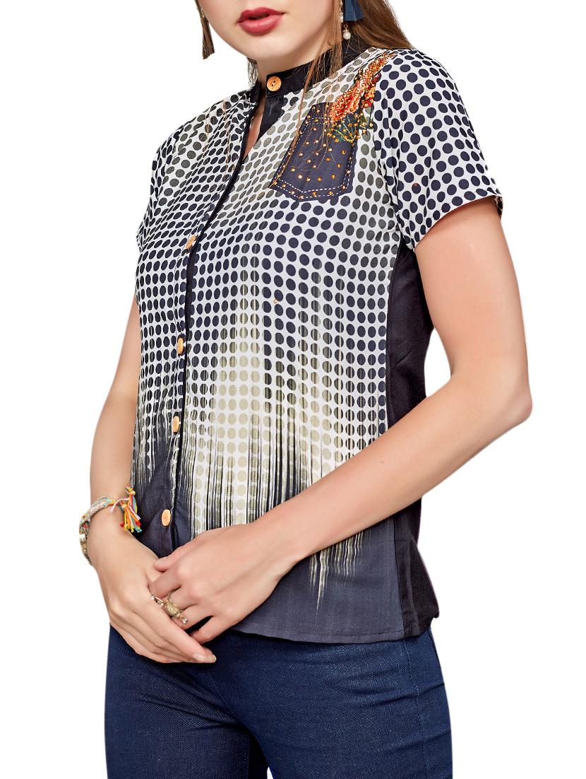 embroidered polka dots shirt - 16066350 - Zoom Image - 2