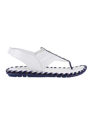 white leather back strap sandals - 16070713 - Standard Image - 2