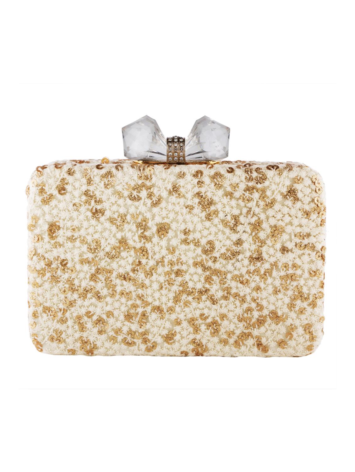 white metal box clutch - 16071680 - Zoom Image - 2