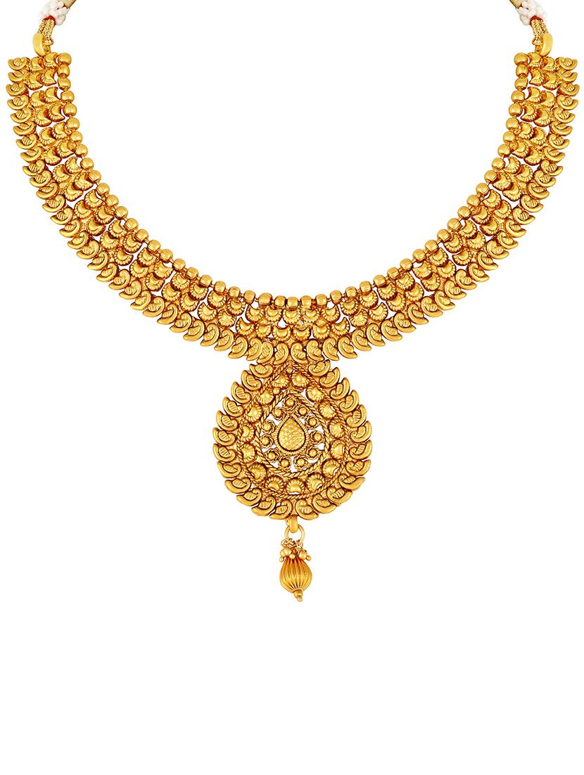 gold brass choker necklace - 16071862 - Zoom Image - 2