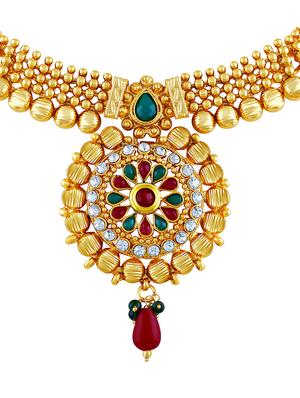 gold zinc choker necklace - 16071880 - Standard Image - 2