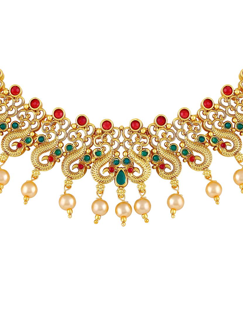 gold zinc choker necklace - 16071890 - Zoom Image - 2