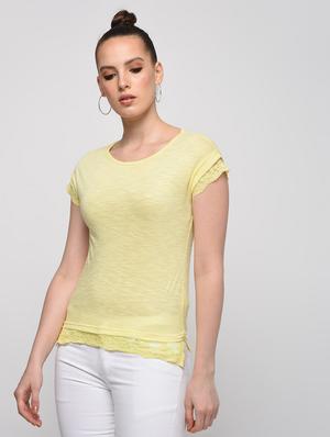 lace trim cap sleeved top - 16072351 - Standard Image - 2