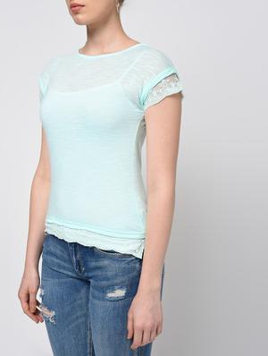 lace trim cap sleeved top - 16072352 - Standard Image - 5