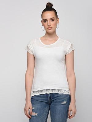lace trim cap sleeved top - 16072354 - Standard Image - 2