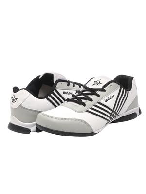 white leatherette lace up sport shoes - 16077374 - Standard Image - 2