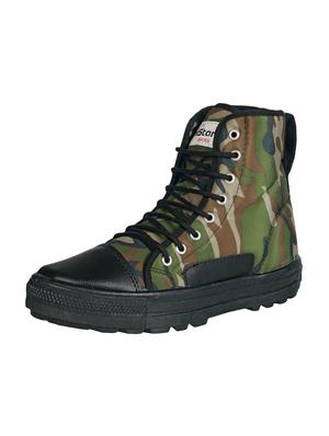 green canvas high ankle up boots - 16077527 - Standard Image - 2