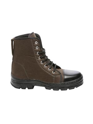 brown canvas high ankle boots - 16077533 - Standard Image - 2