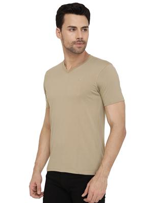 beige solid tshirt - 16077631 - Standard Image - 2