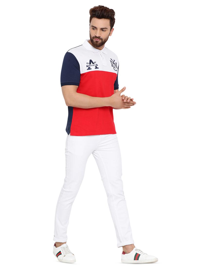 red color block t-shirt - 16078025 - Zoom Image - 5