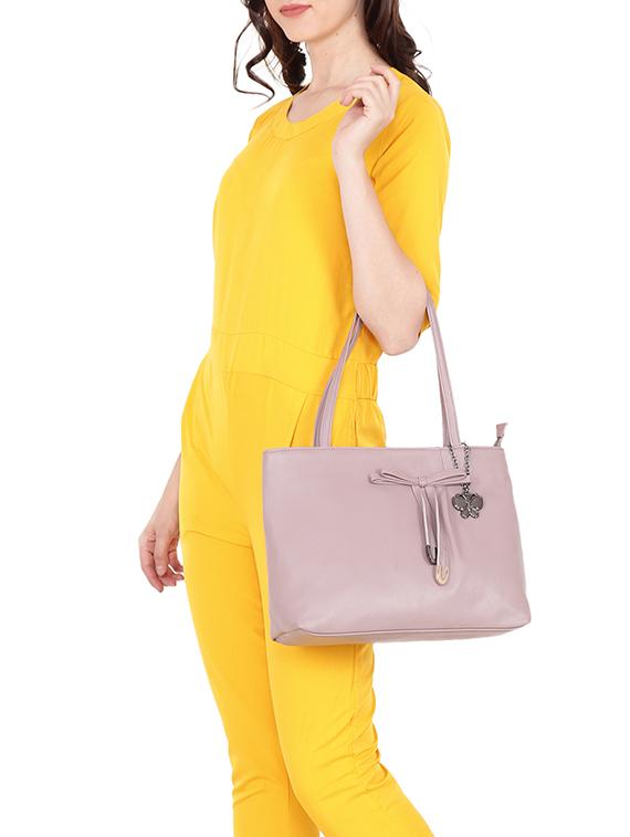 beige leatherette (pu) regular handbag - 16078166 - Zoom Image - 5