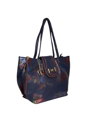 blue leatherette (pu) regular handbag - 16078193 - Standard Image - 2