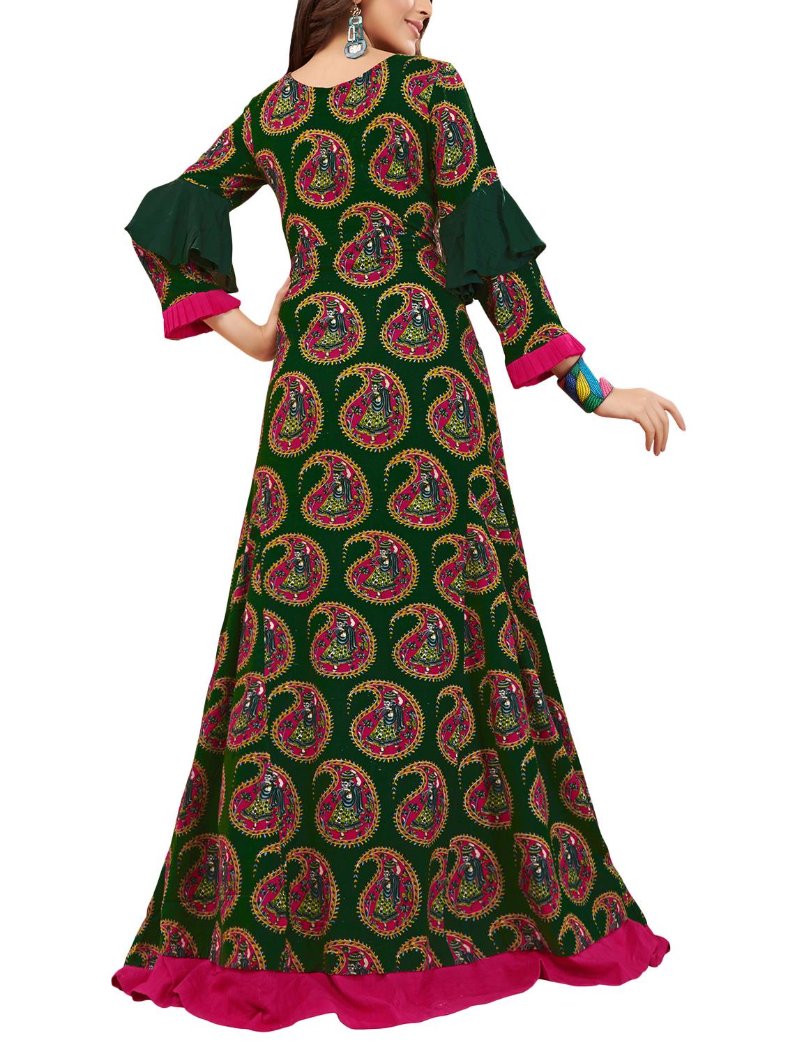paisley printed flared kurta - 16079227 - Zoom Image - 2