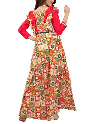 geometrical printed flared kurta - 16079234 - Standard Image - 2