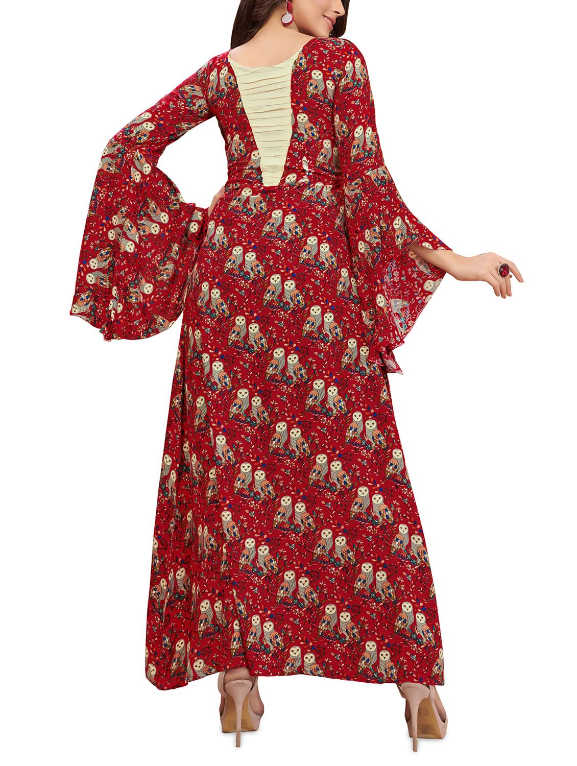 conversational printed flared kurta - 16079236 - Zoom Image - 2