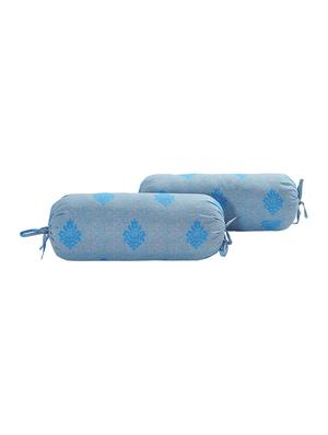 Blue Motifs Diwan Set with Bolster and Cushion Covers (Set of 6) - 16080138 - Standard Image - 2