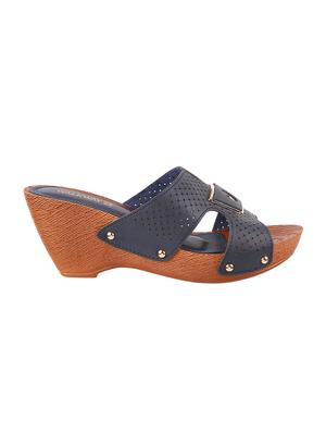 navy slip on wedges - 16084869 - Standard Image - 2