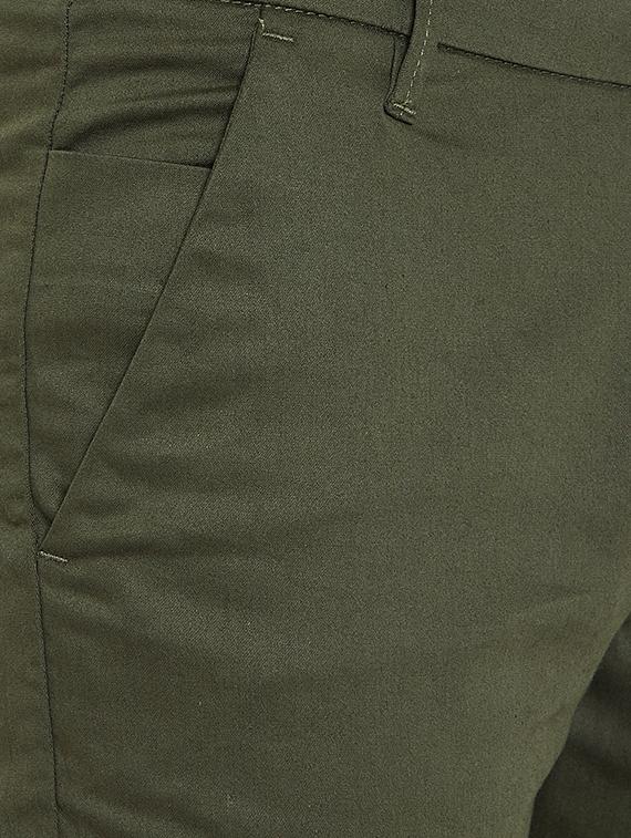 green solid chinos - 16085095 - Zoom Image - 5