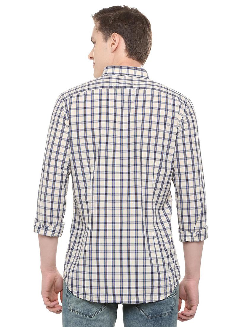 beige checkered casual shirt - 16086080 - Zoom Image - 2