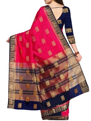 conversational printed saree with blouse - 16086634 - Standard Image - 2
